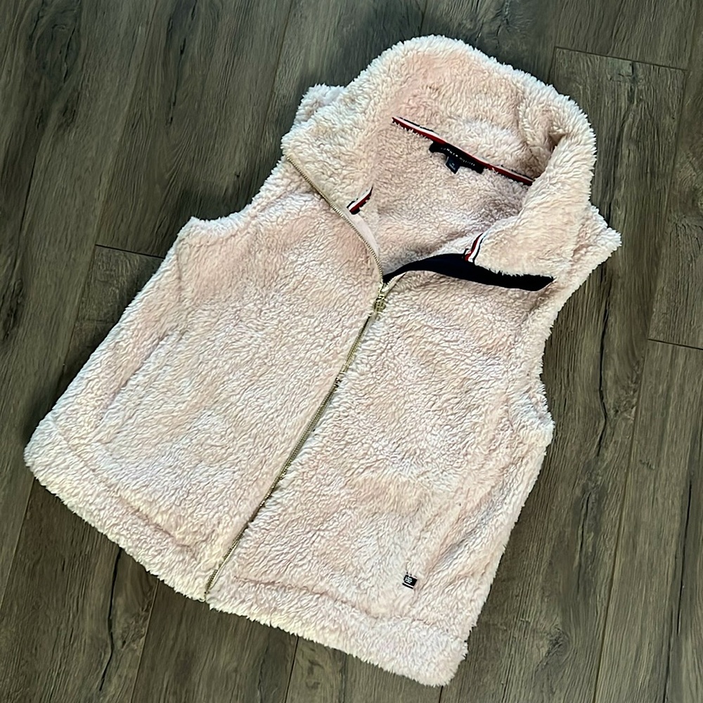 Pink Fuzzy Tommy Hilfiger Vest Size Medium